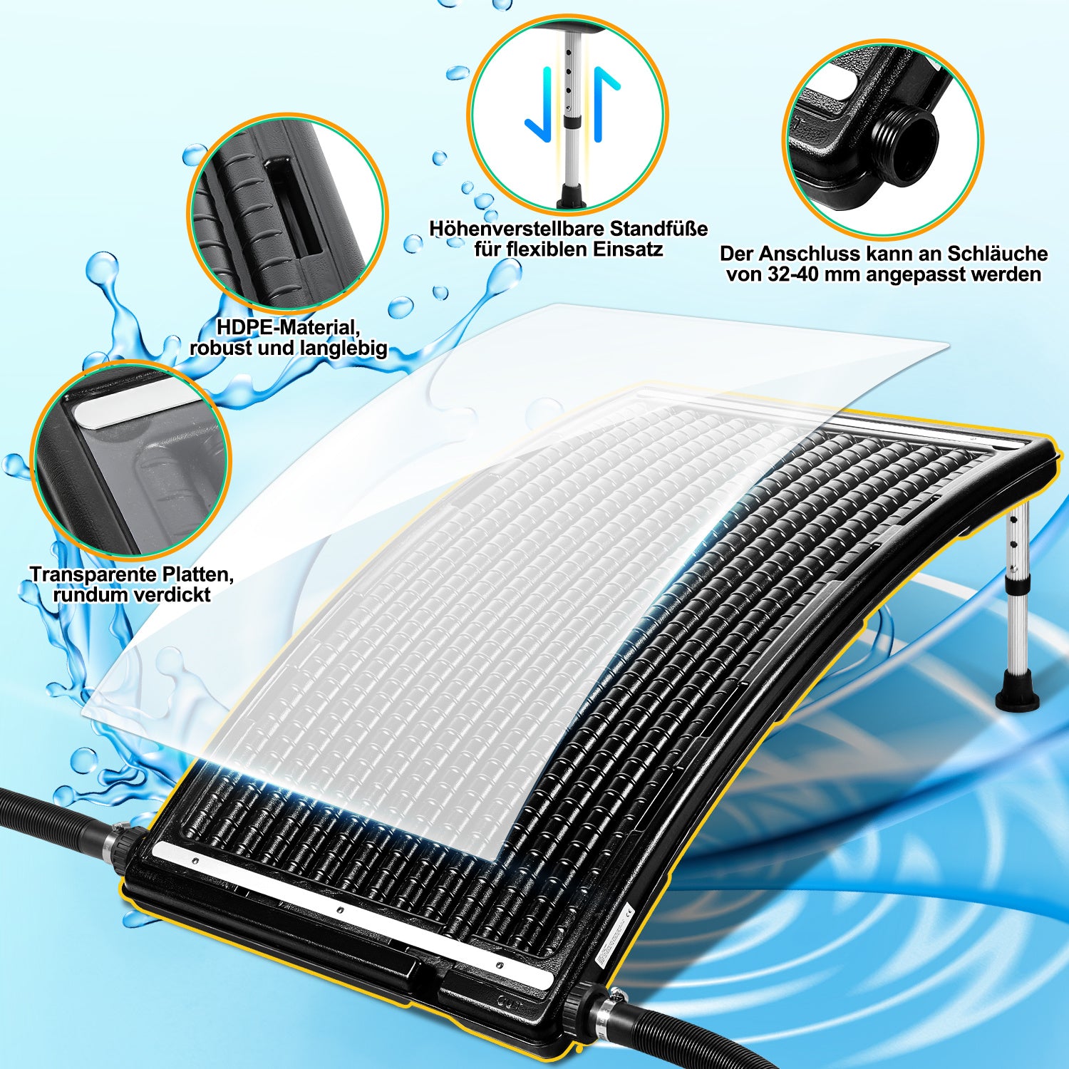 Lospitch Solar Poolheizung 113 x 65 cm