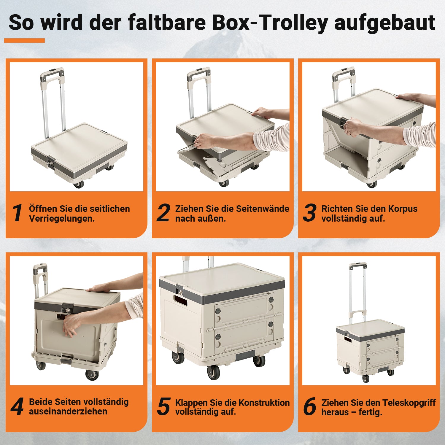 Lospitch Faltbarer Campingwagen 45L 50L mit Rollen