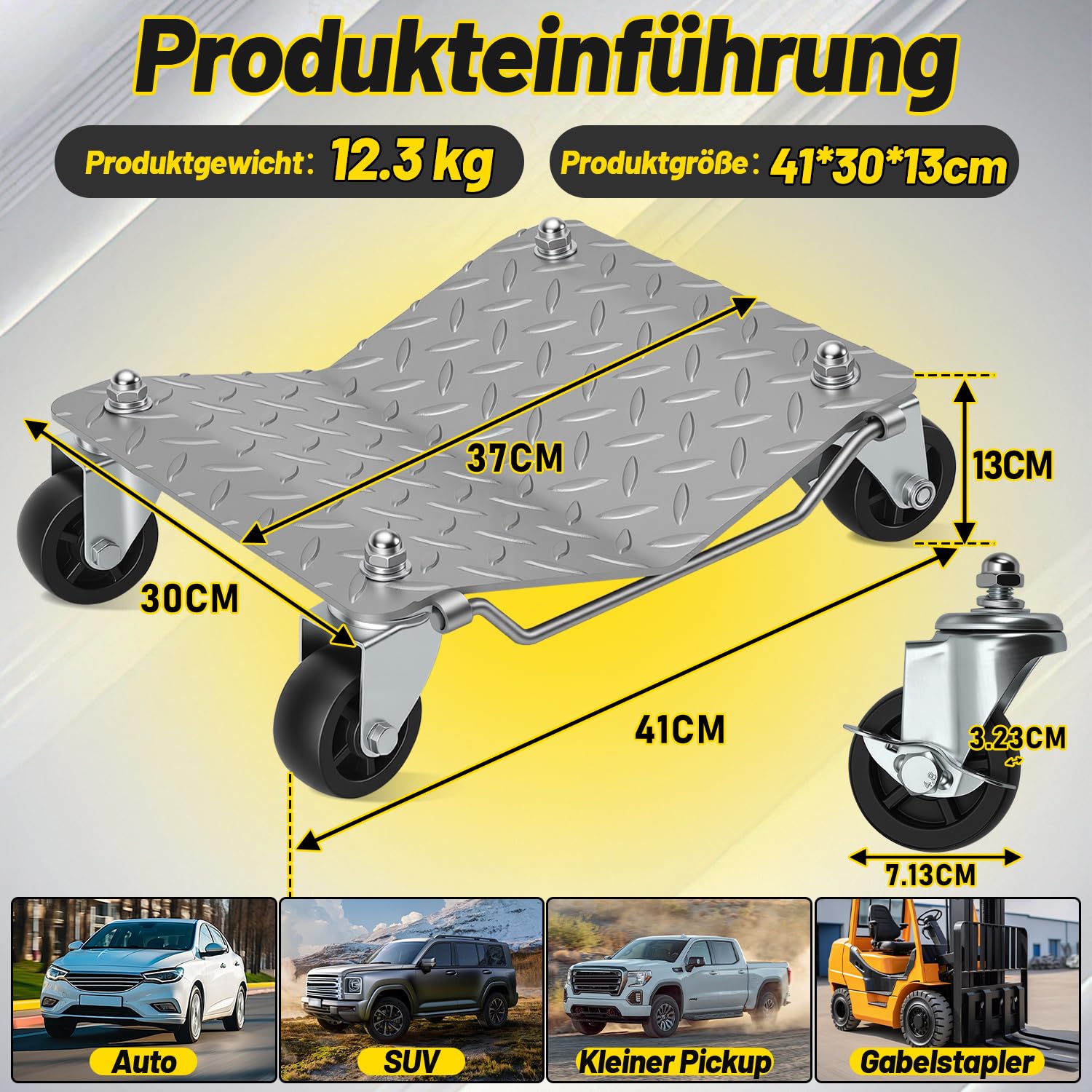 Lospitch Rangierhilfen 2/4er Set 41 × 30 cm bis 1/2 t für Garage Werkstatt