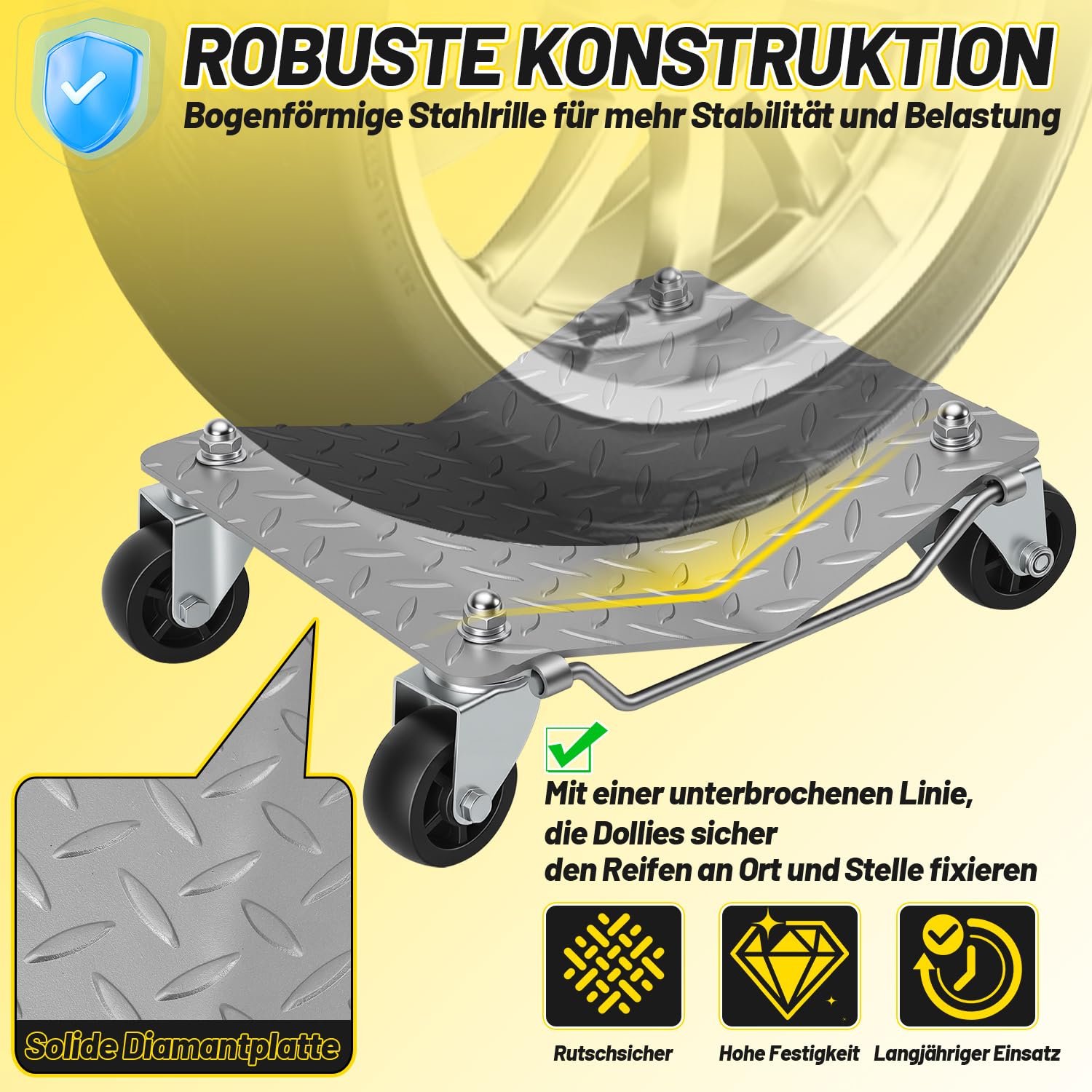 Lospitch Rangierhilfen 2/4er Set 41 × 30 cm bis 1/2 t für Garage Werkstatt