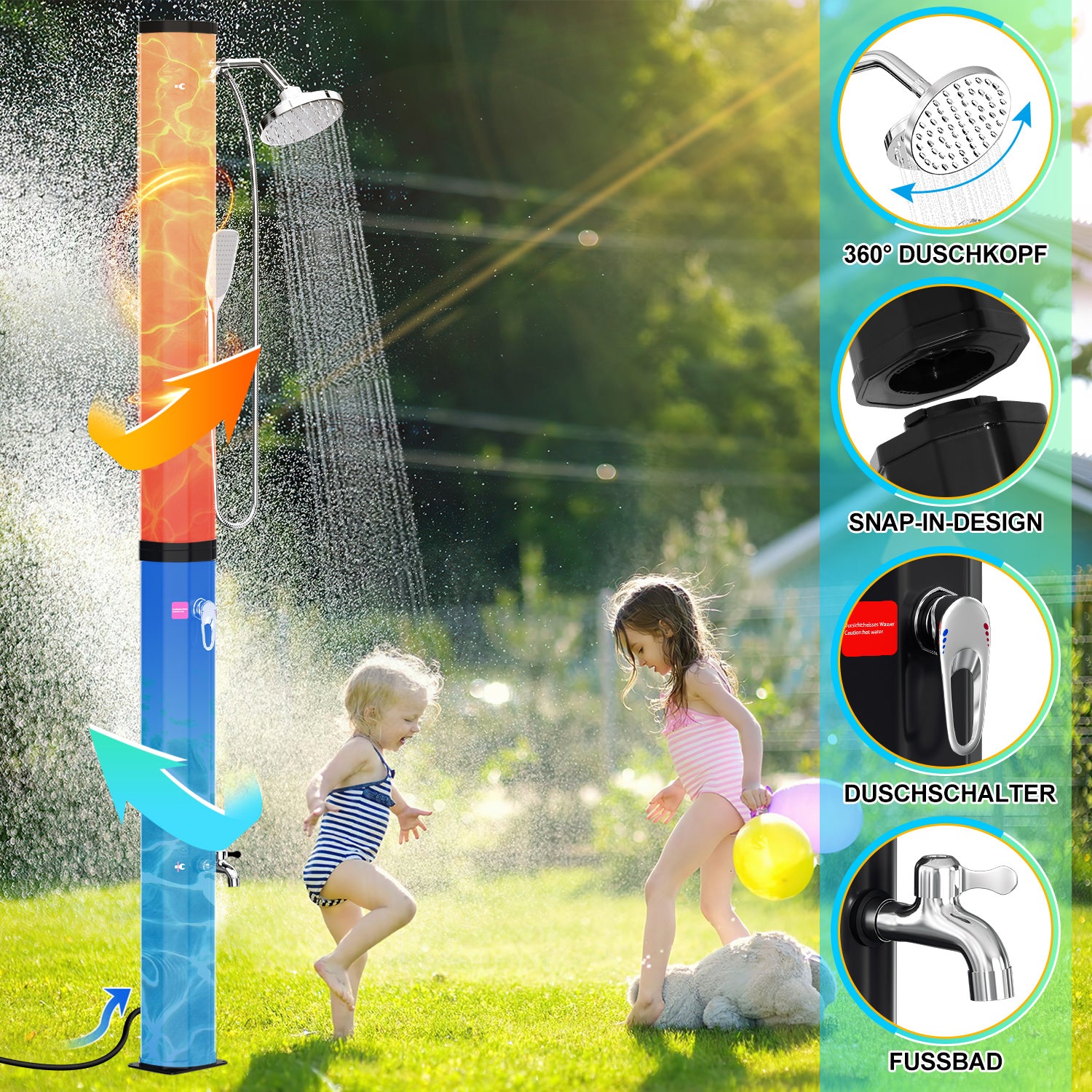 Lospitch Solar Gartendusche für Pool und Terrasse
