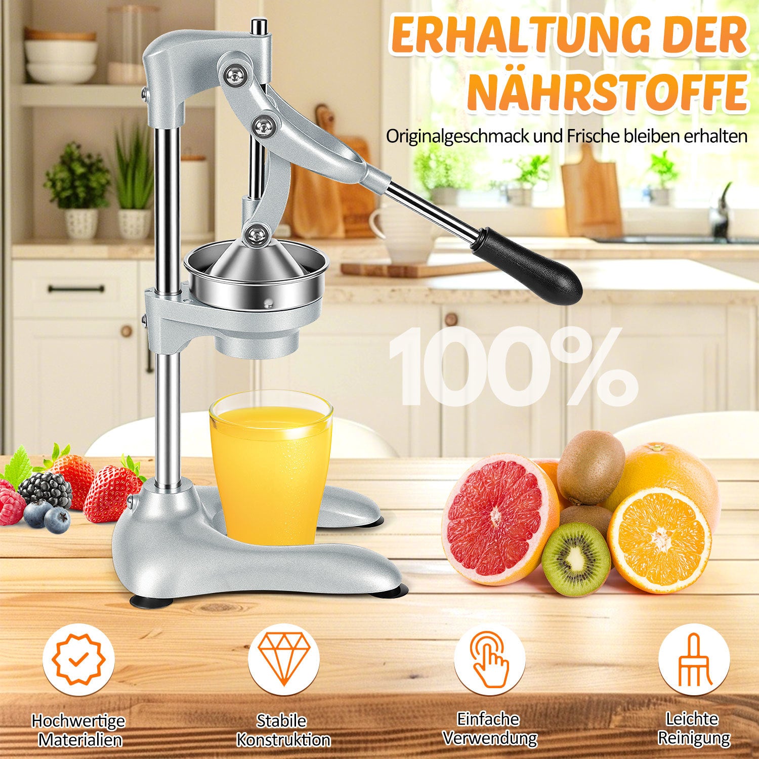 Lospitch Manuelle Saftpresse für Camping und Outdoor