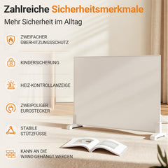Lospitch Infrarotheizung 300/500/960W mit Tuya App Thermostat für Wand und Stand
