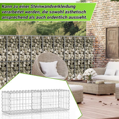 Lospitch Gabionen 100x30x30 cm verzinkt 2 Stück für Gartenmauer