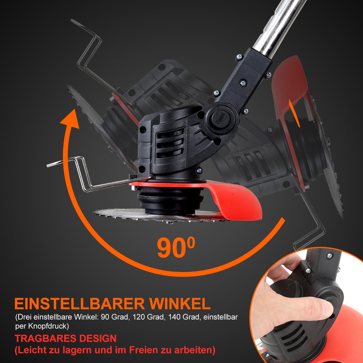 Lospitch Akku Rasentrimmer 2 in 1 mit 2 Akkus