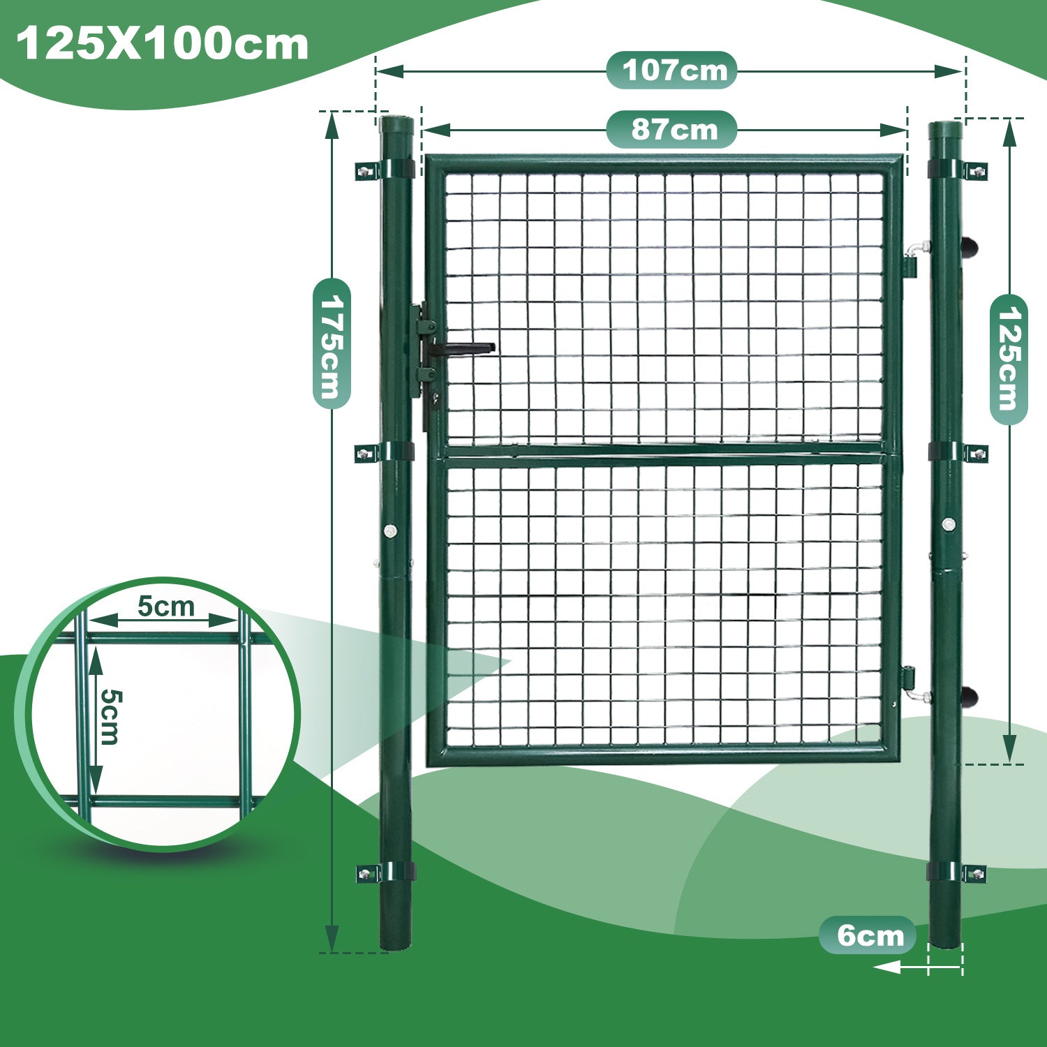 Lospitch Metall Gartentor für Gartenzaun
