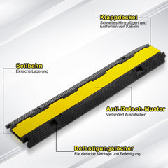 Lospitch Kabelrampe aus Gummi 101 x 25 x 5 cm Kabelschutz für Baustelle und Parkplatz