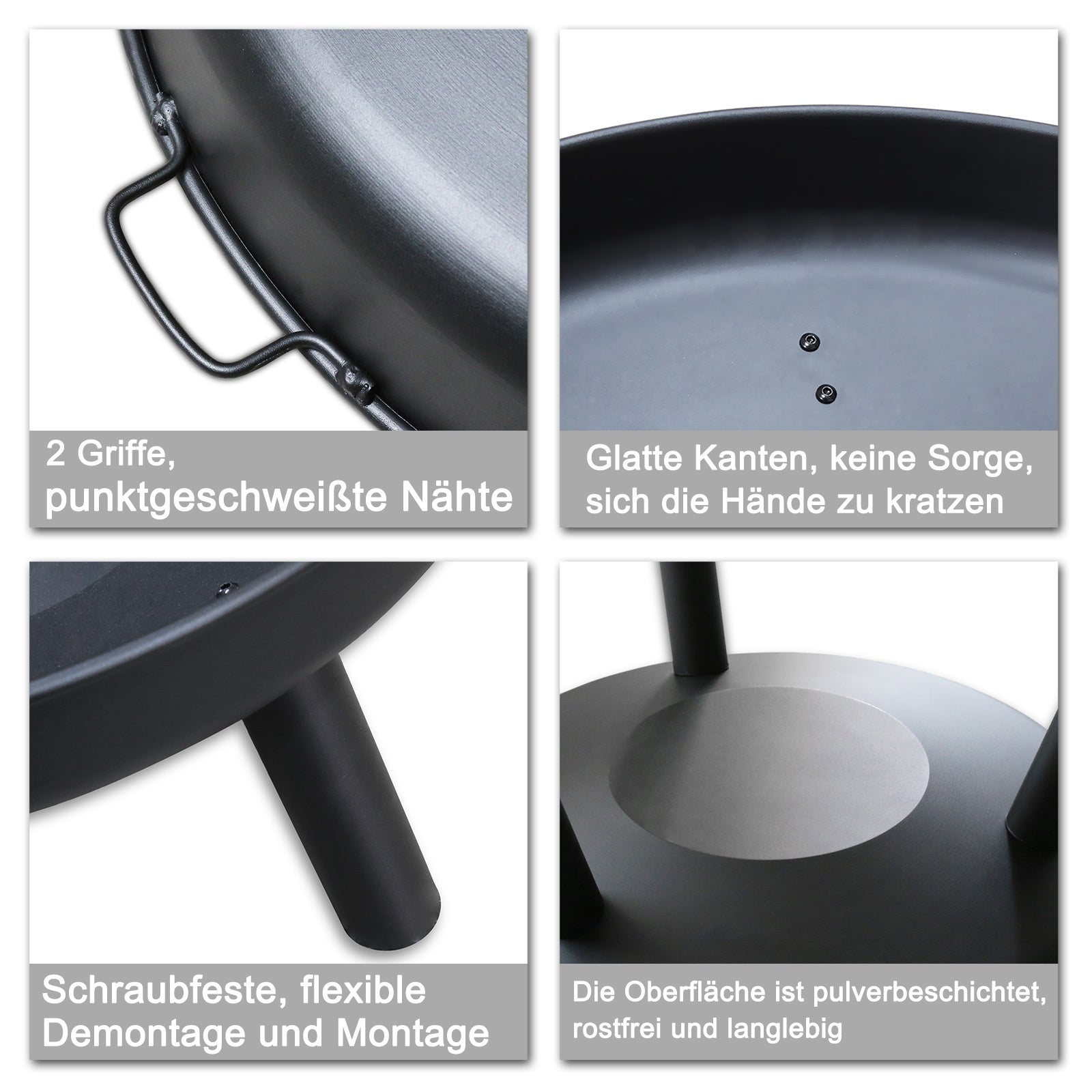 Lospitch Feuerschale 82 5 cm für Garten Terrasse