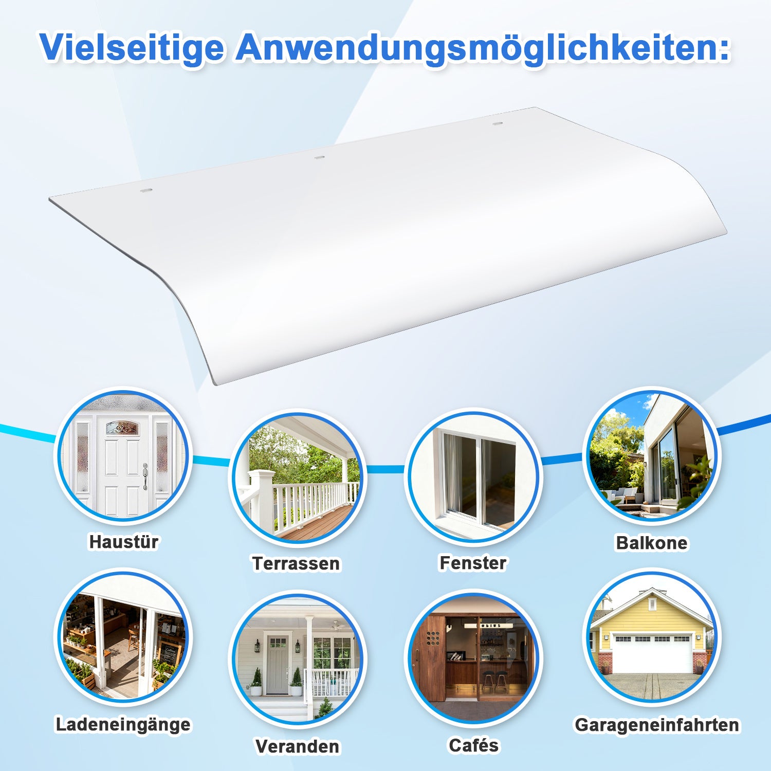 Lospitch Vordach 40 x 80 cm für Haustür und Fenster