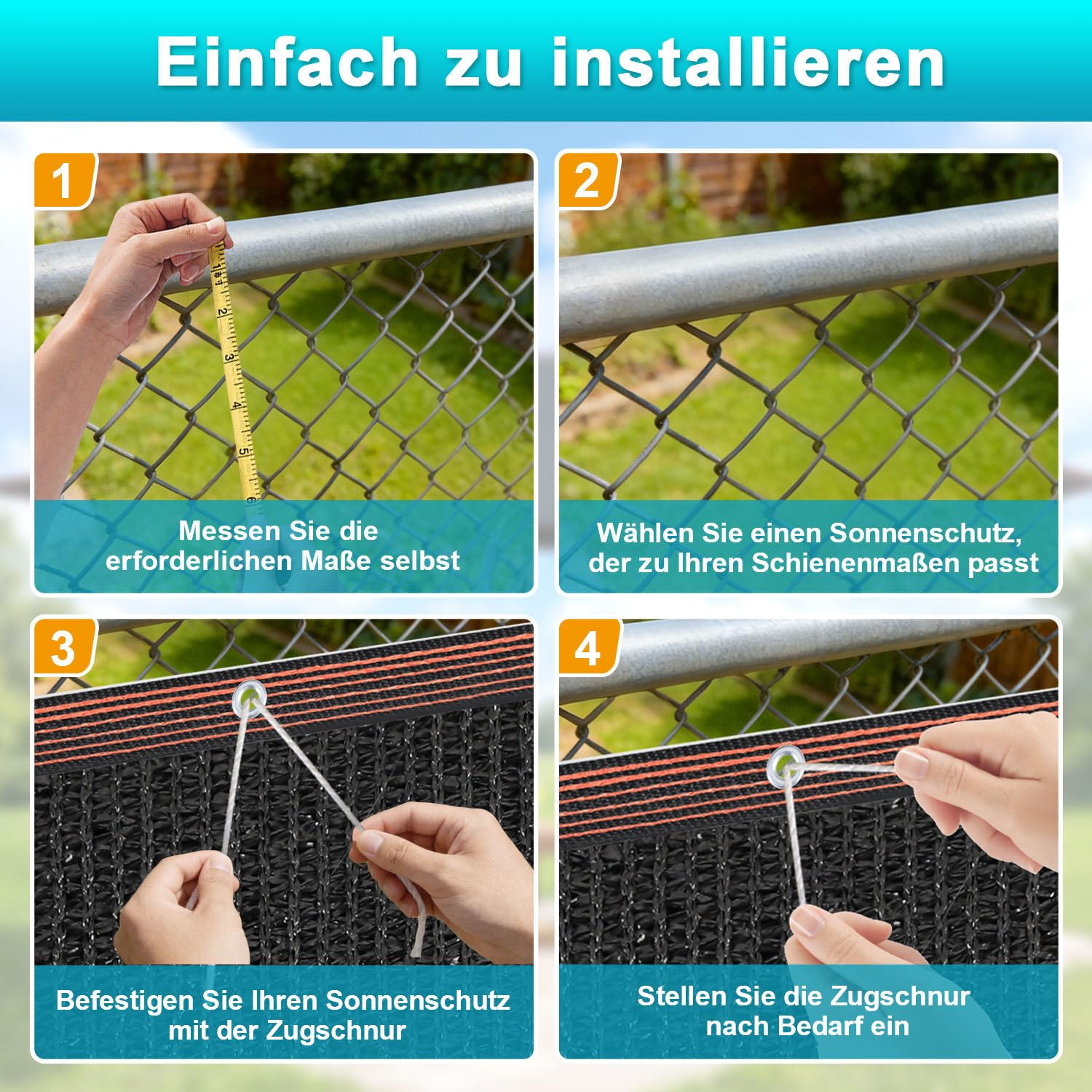 Lospitch Sonnensegel Schattennetz mit Ösen für Garten und Terrasse