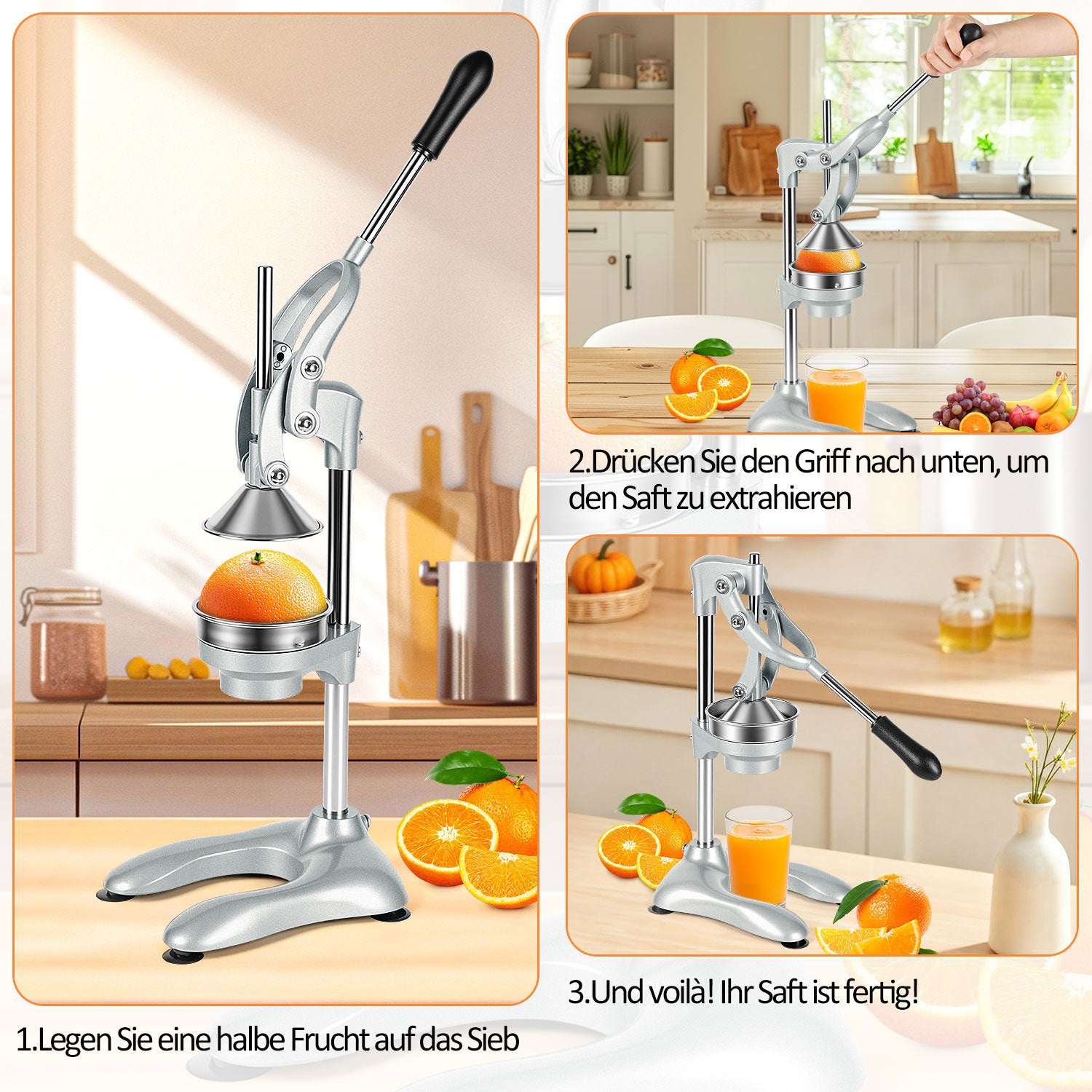 Lospitch Manuelle Saftpresse für Camping und Outdoor
