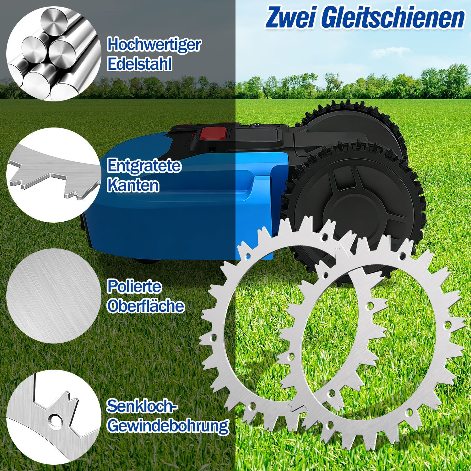 Lospitch Mähroboter Spikes 2er Set für Rasenroboter