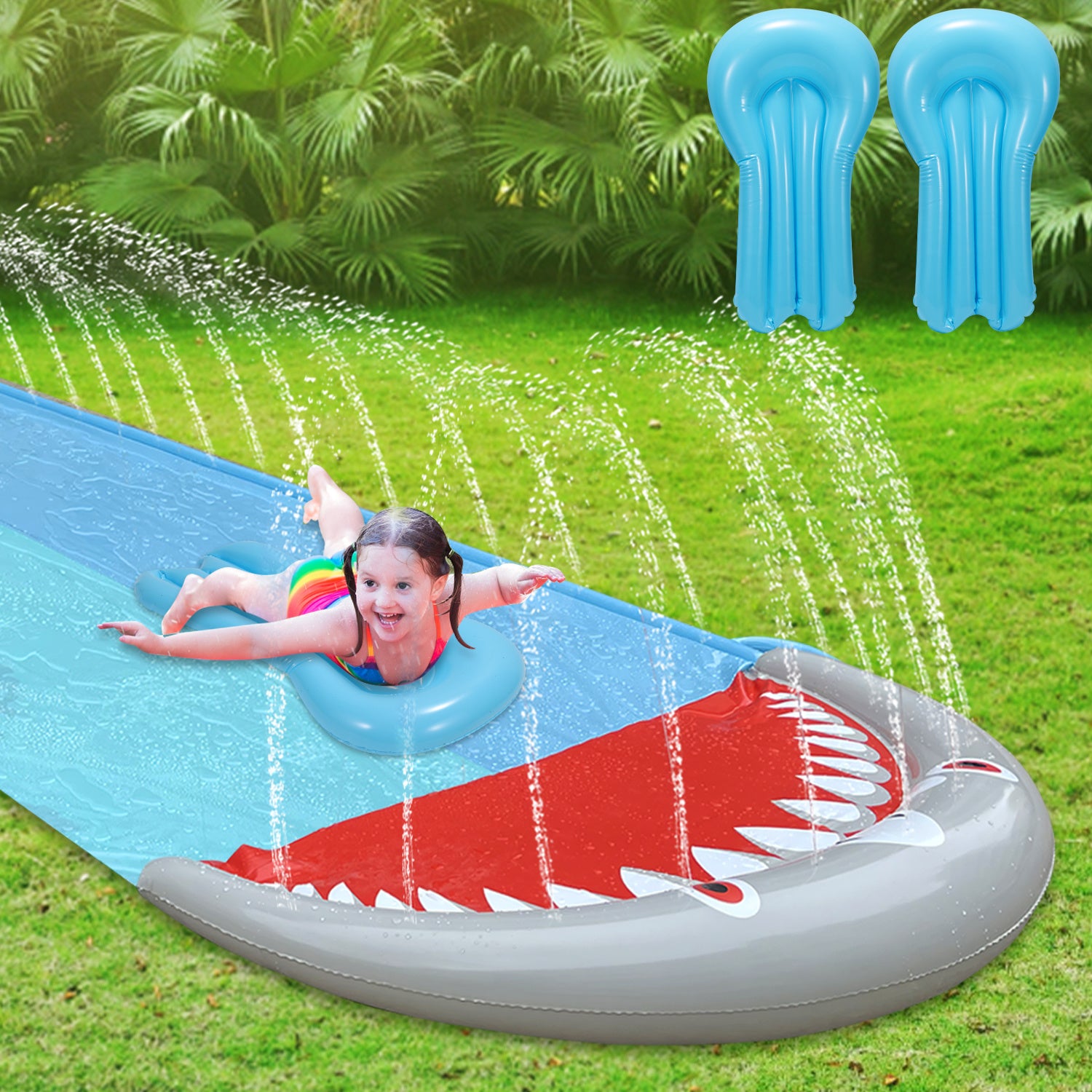 Lospitch Wasserrutsche 550 x 145 cm für Garten Sommer