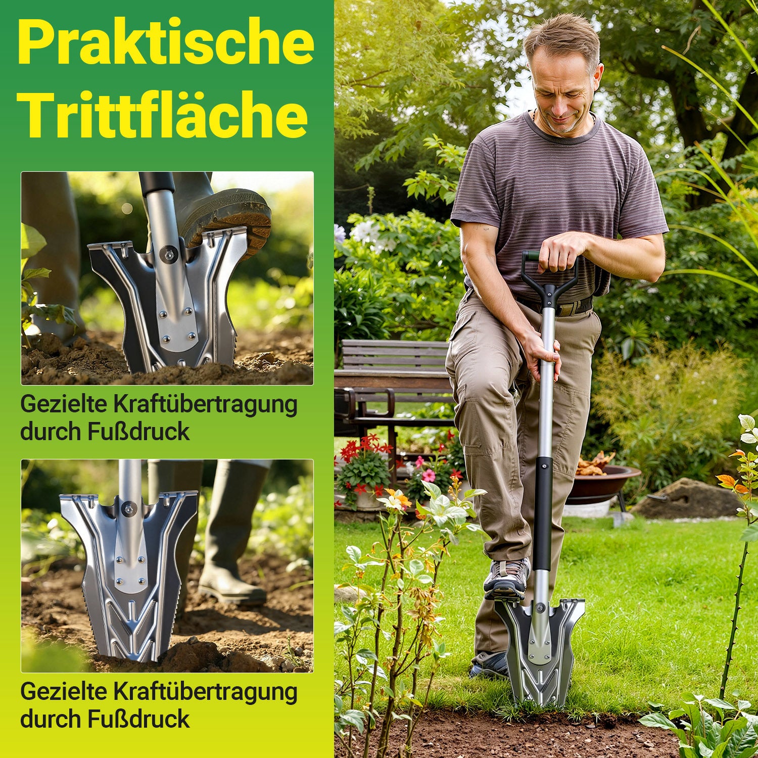 Lospitch Wurzelspaten 120 cm mit Wurzelsäge