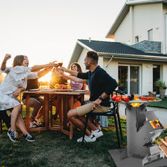 Lospitch Raketenofen mit Grillplatte für Camping