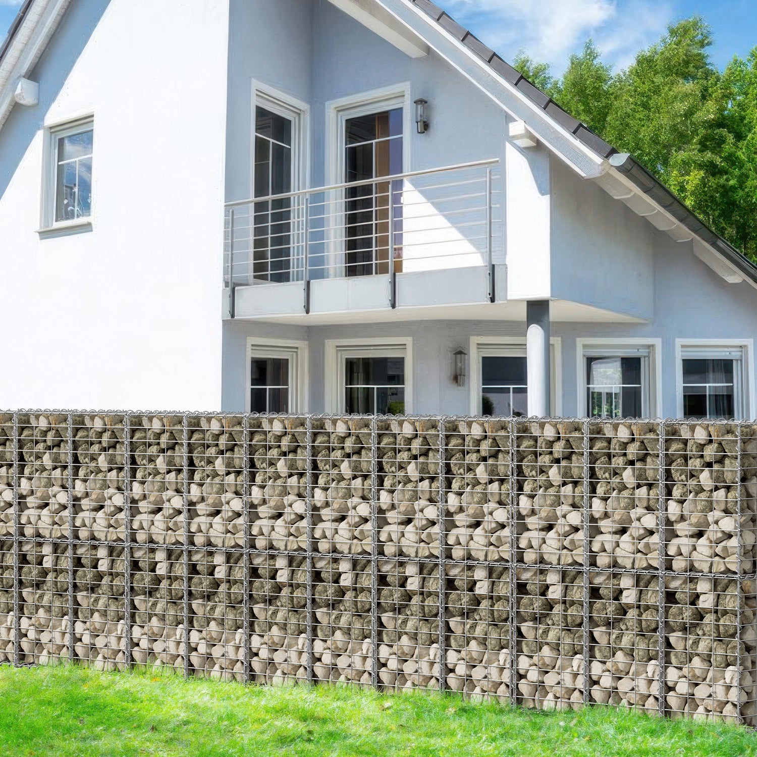 Lospitch Gabionen 100x30x30 cm verzinkt 2 Stück für Gartenmauer
