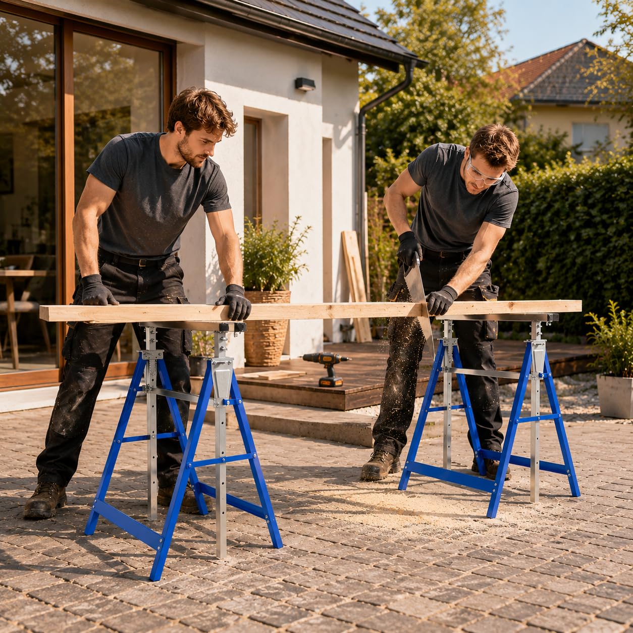 Lospitch Gerüstbock 2er Set 400kg Höhenverstellbar 80 bis 130cm Klappbar für Werkstatt Renovierung