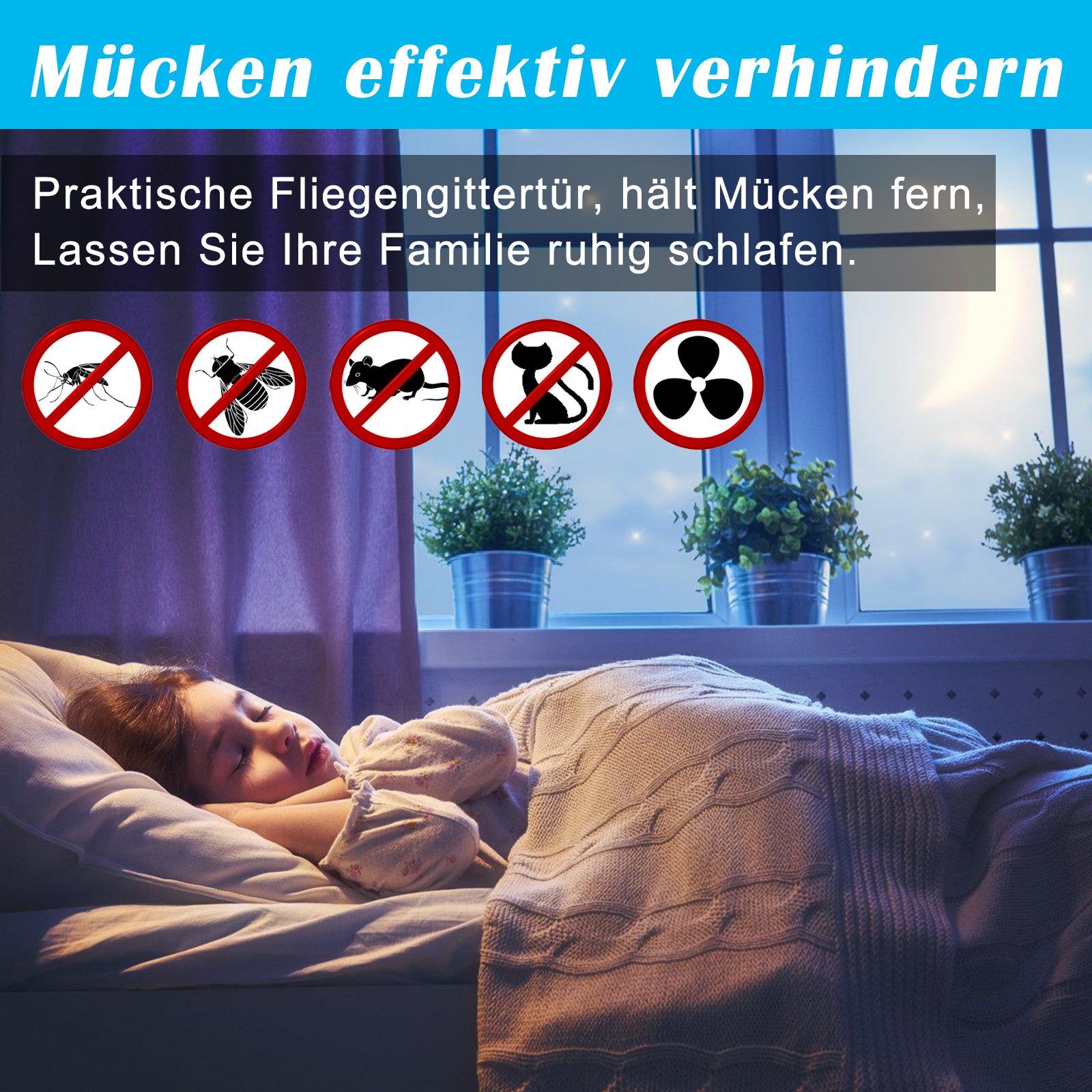 Lospitch Insektenschutztür für Terrasse Aluminiumrahmen weiß 120x210 cm