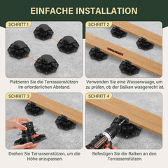 Lospitch Stelzlager höhenverstellbar für Terrassenplatten WPC Holz und Stein