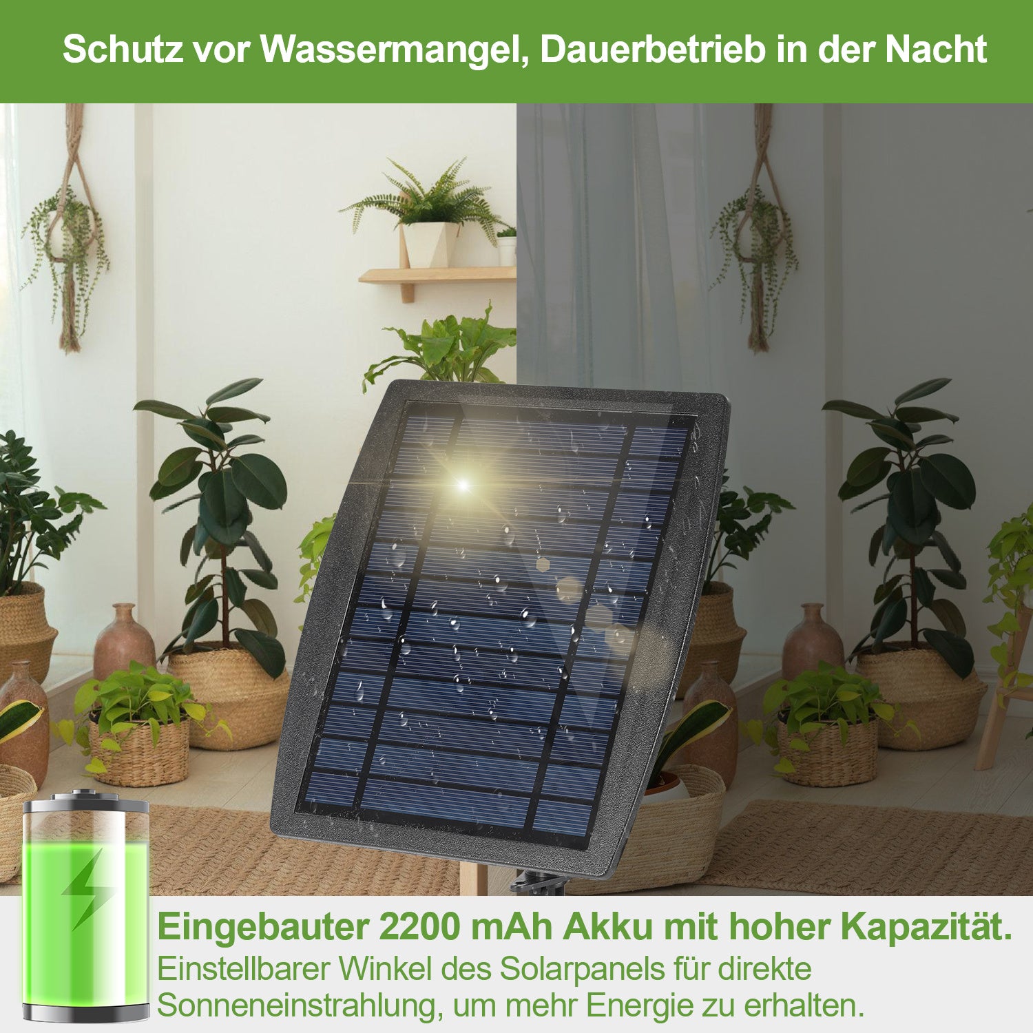 Lospitch Solar Bewässerungssystem für Pflanzen mit 20 Tropfern