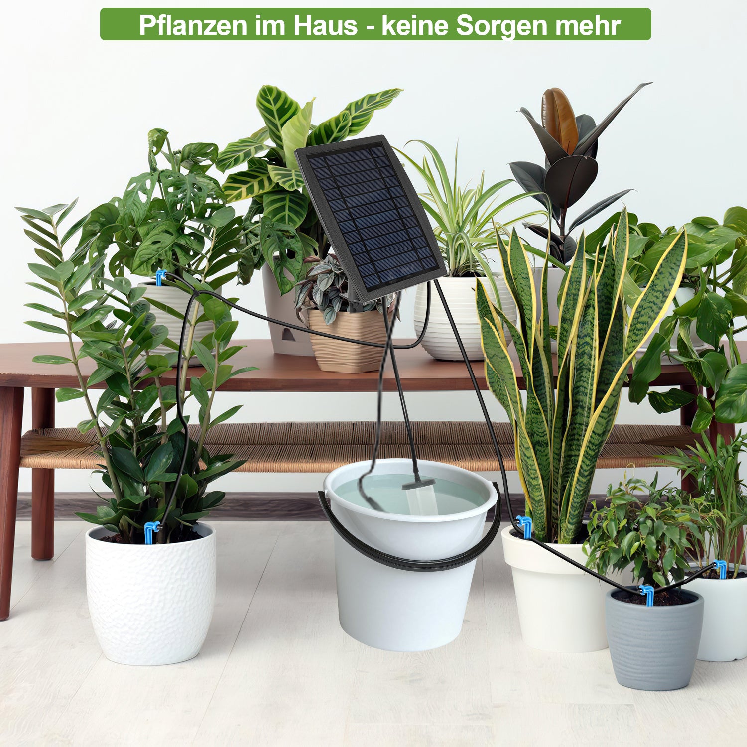 Lospitch Solar Bewässerungssystem für Pflanzen mit 20 Tropfern