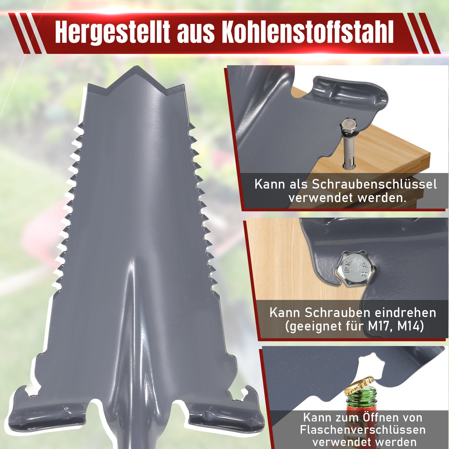Lospitch Wurzelspaten 114 cm mit Wurzelsäge