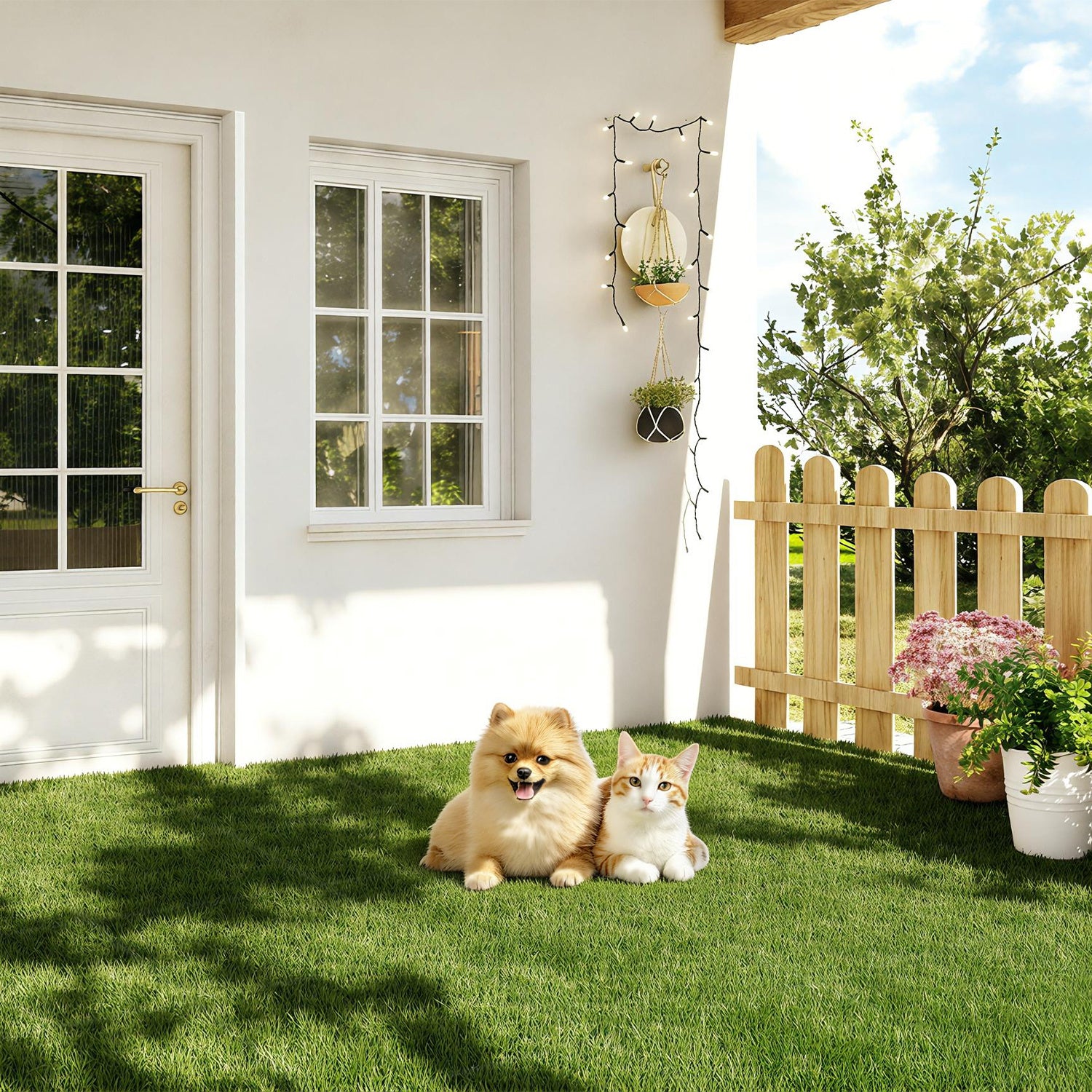 Lospitch Rasen Klickfliesen 30×30 cm 11 Stück für Balkon und Terrasse