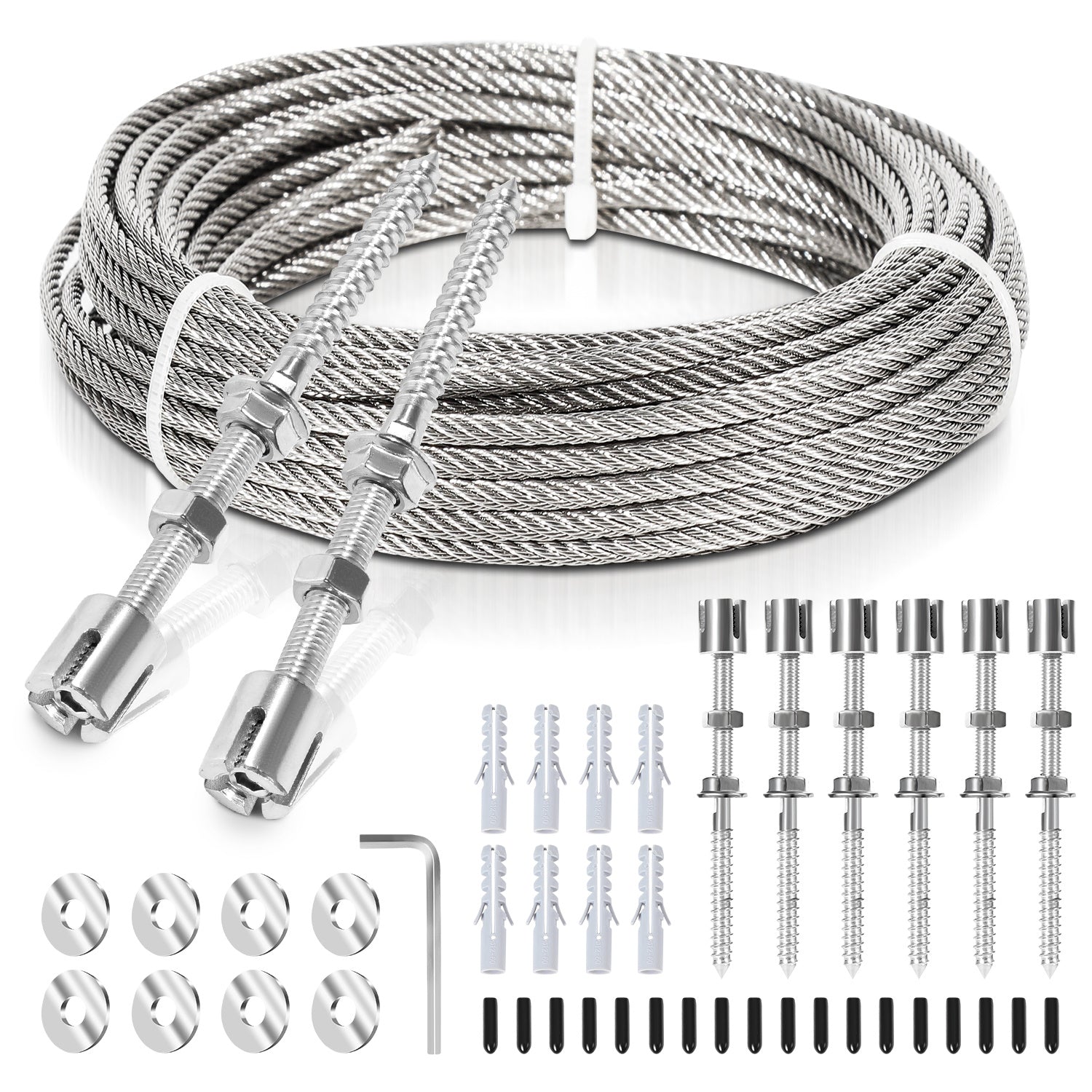 Lospitch Edelstahl Rankhilfe 12 m Set für Kletterpflanzen