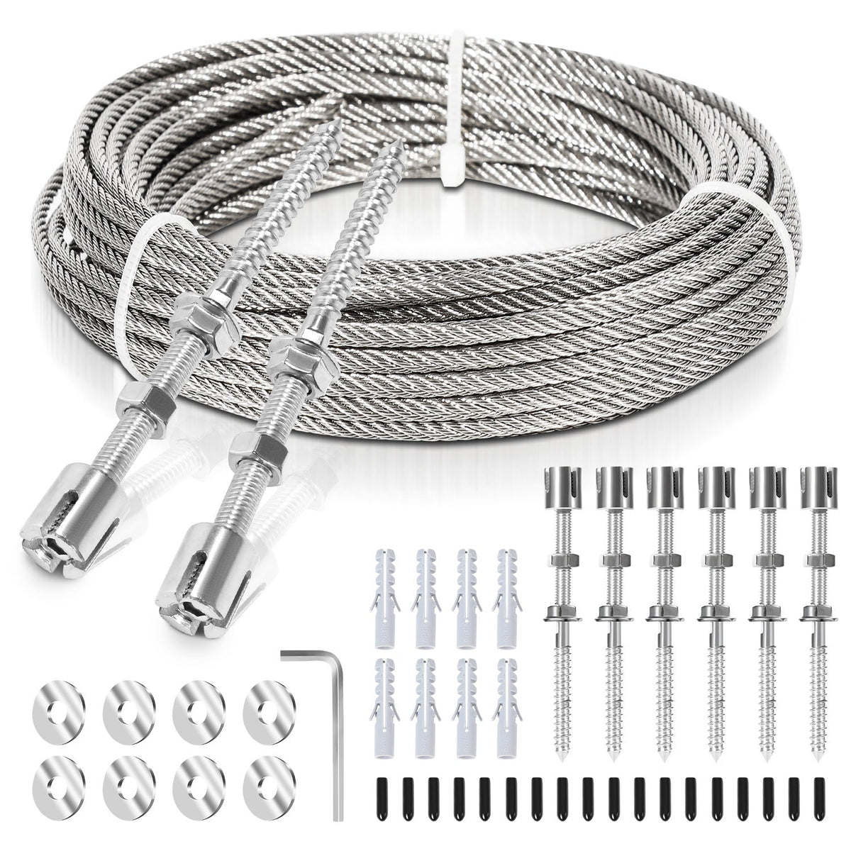 Lospitch Edelstahl Rankhilfe 12 m Set für Kletterpflanzen