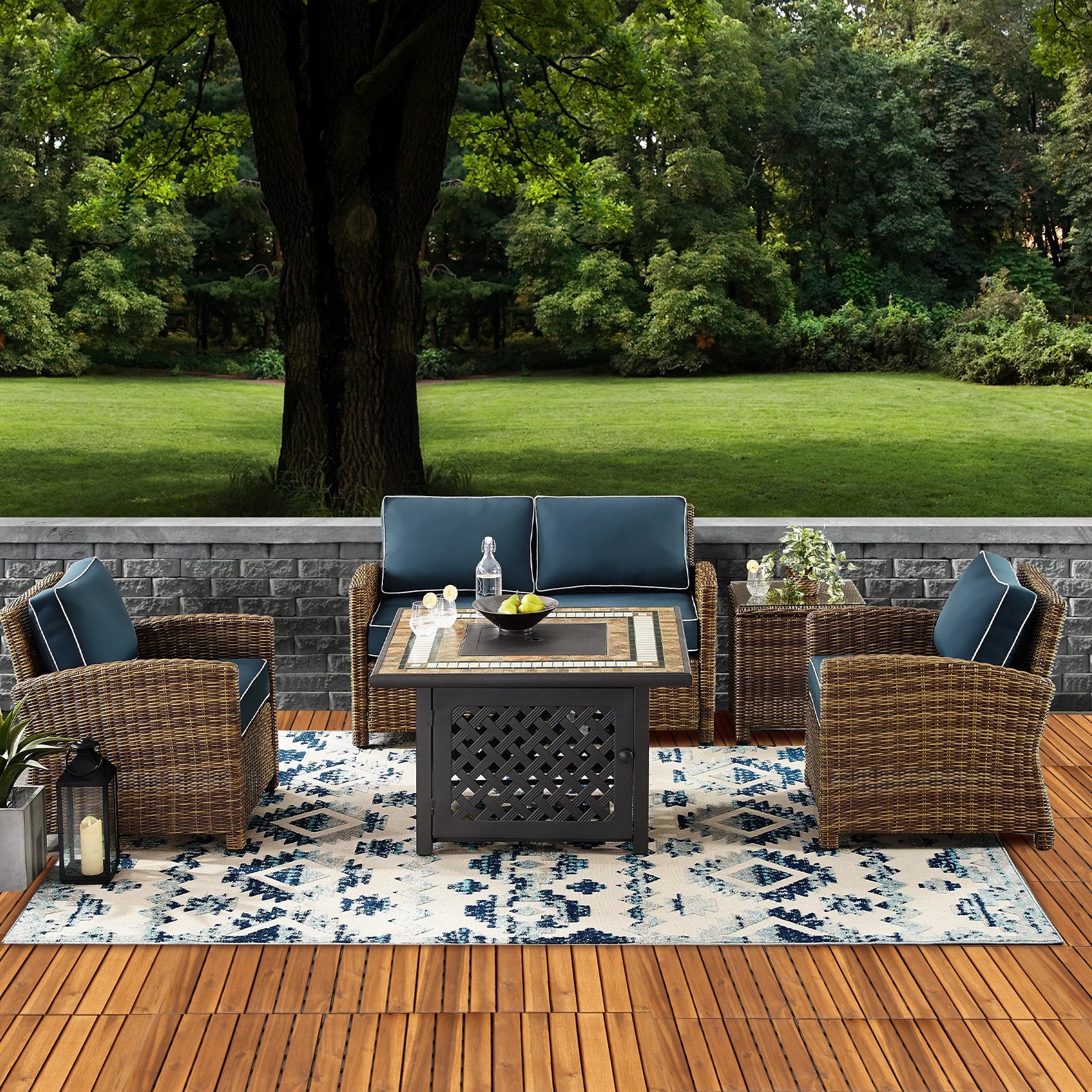Lospitch Akazien Holzfliesen 11er Set für 1 m² Balkon Terrasse