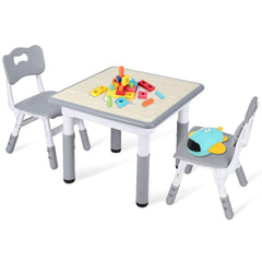 Lospitch Kindertisch 60/80/120 cm höhenverstellbar mit Stühlen für Kinderzimmer