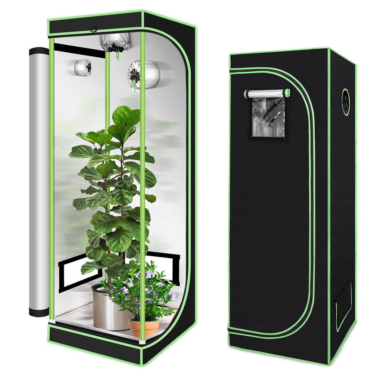 Lospitch Growbox Growzelt 600D Oxford Lichtdicht Wasserdicht mit Sichtfenster