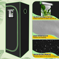 Lospitch Growbox Growzelt 600D Oxford Lichtdicht Wasserdicht mit Sichtfenster