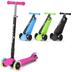 Lospitch Kinderroller Klappbar mit LED Rädern Höhenverstellbar 65 bis 82 cm