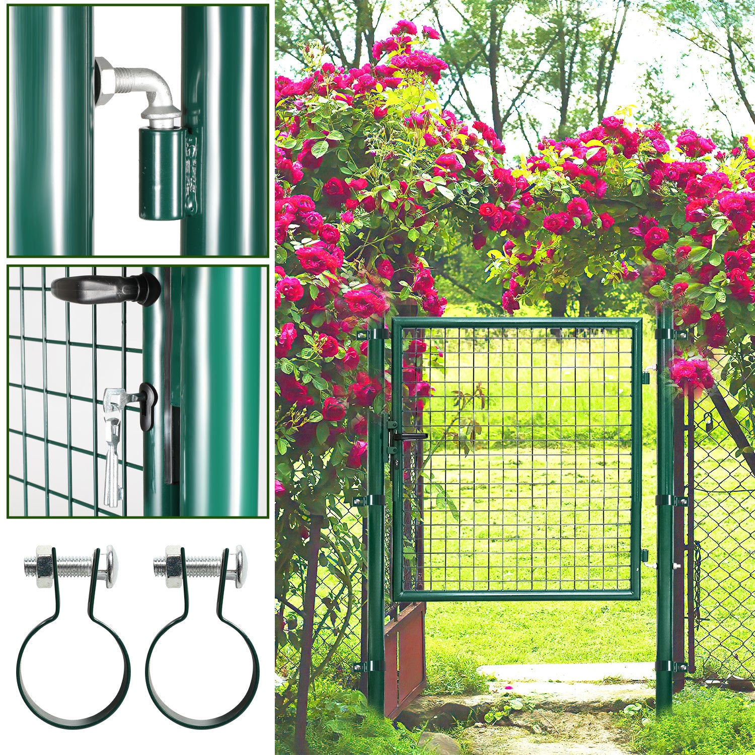 Lospitch Metall Gartentor für Gartenzaun