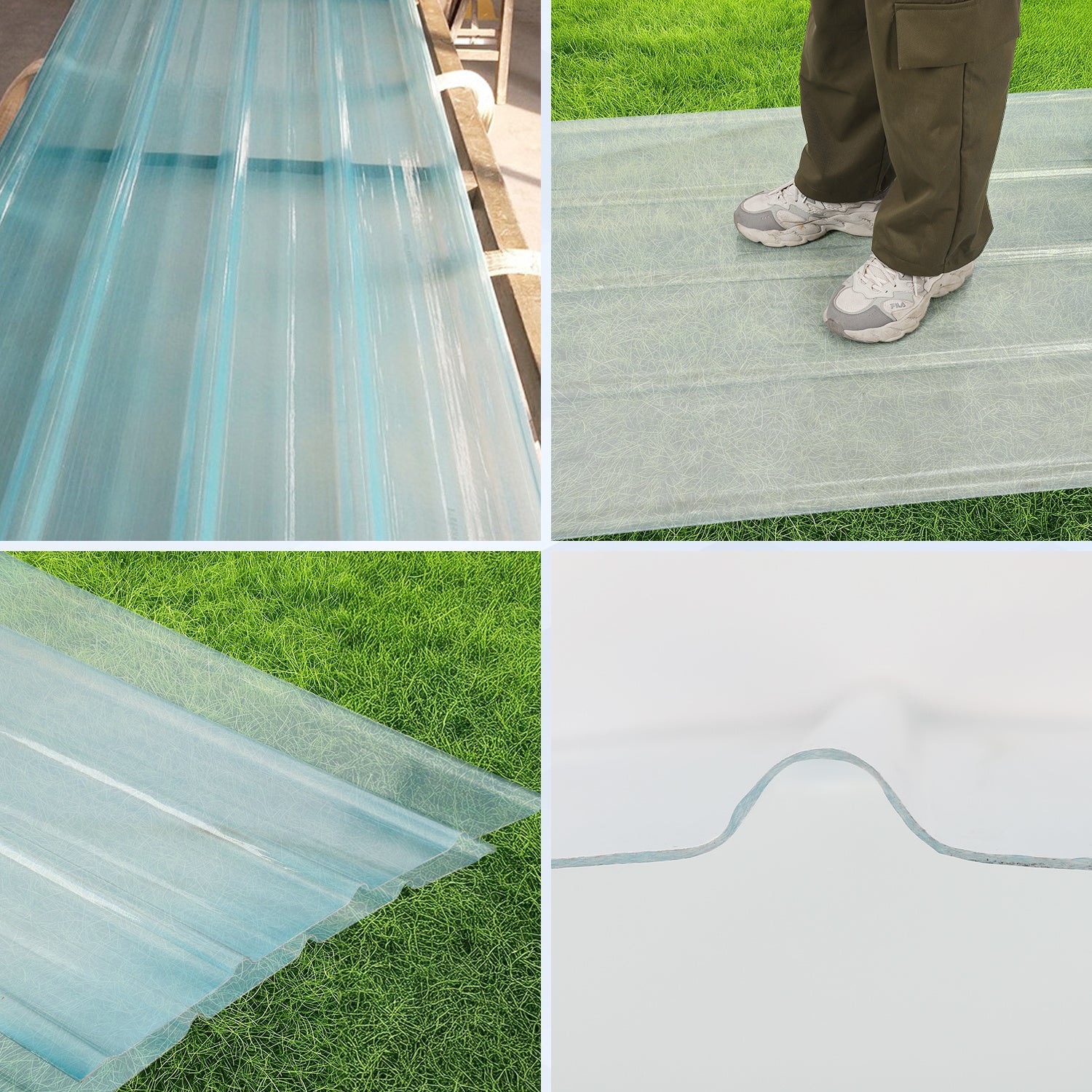 Lospitch Transparente Trapezplatten für Gewächshaus und Dach