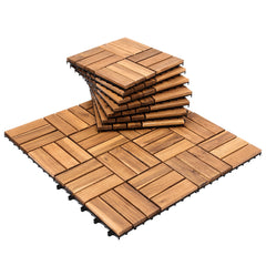 Lospitch Holzfliesen Akazienholz 30x30 cm 12 Latten mit Klicksystem