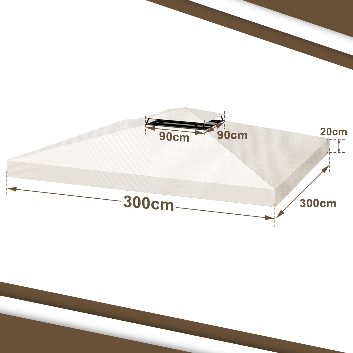 Lospitch Ersatzdach für Pavillon 3 x 3 m