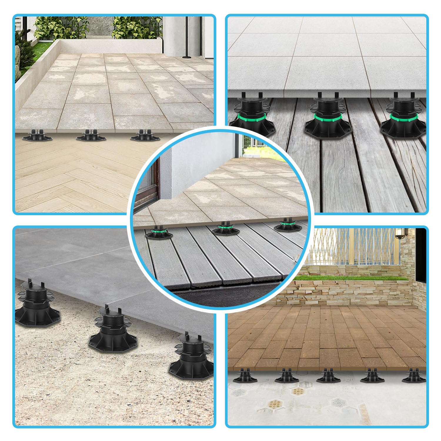 Lospitch Terrassenlager höhenverstellbar 19-140 mm für Platten und Fliesen