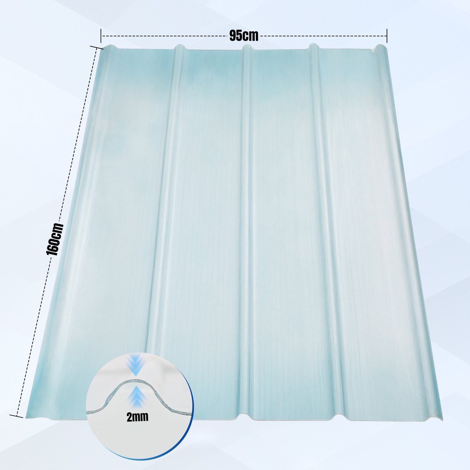 Lospitch Transparente Trapezplatten für Gewächshaus und Dach