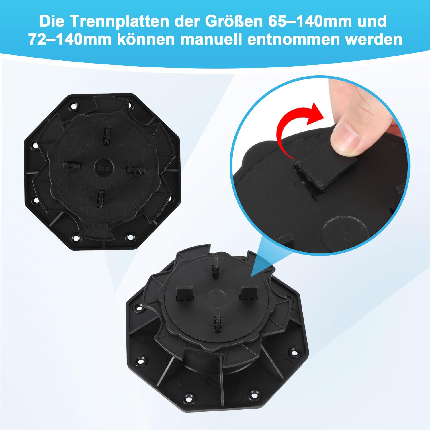 Lospitch Terrassenlager höhenverstellbar 19-140 mm für Platten und Fliesen