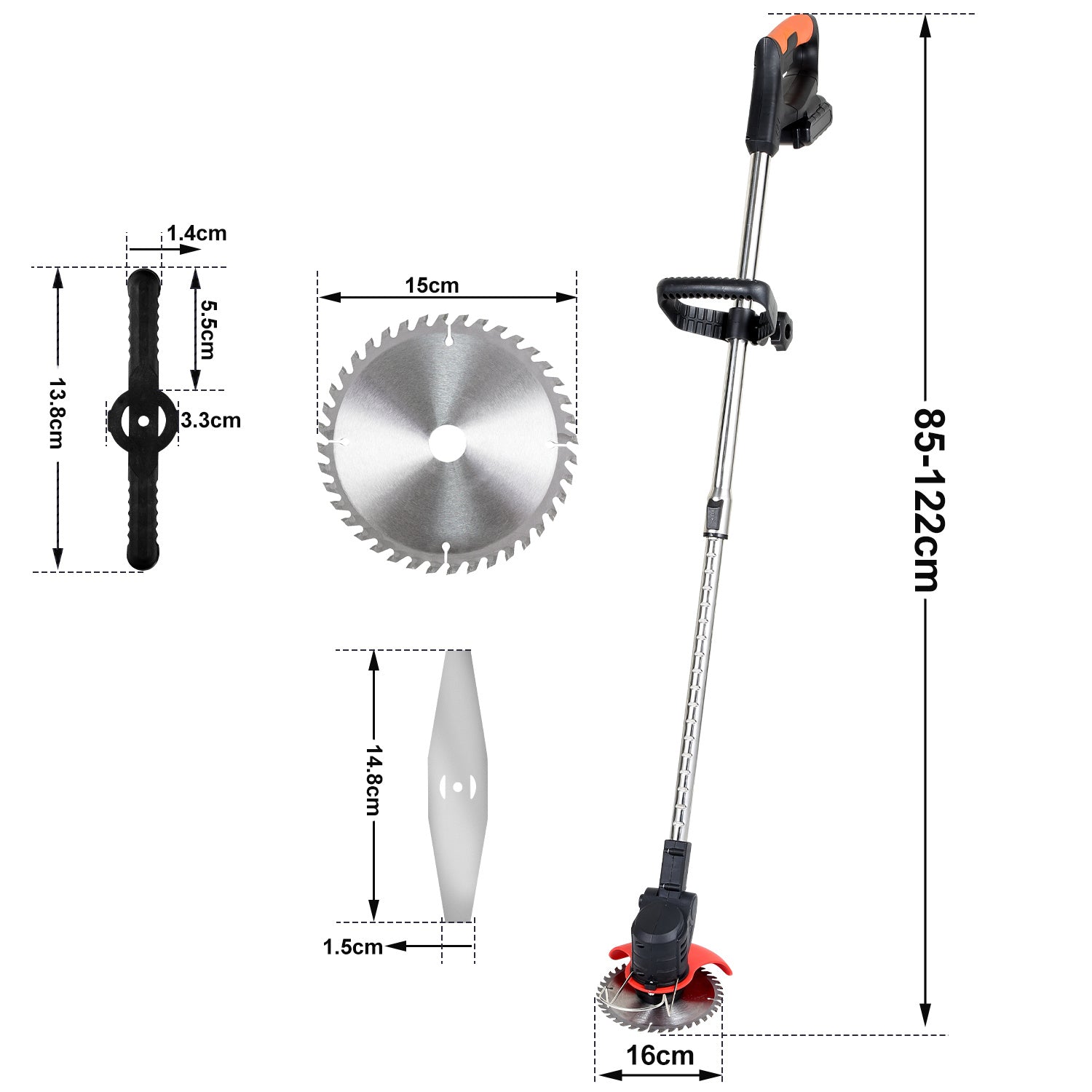 Lospitch Akku Rasentrimmer 2 in 1 mit 2 Akkus