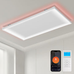 Lospitch Infrarot Deckenheizung 360/770W mit Thermostat WLAN und LED Licht