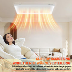 Lospitch Infrarot Deckenheizung 360/770W mit Thermostat WLAN und LED Licht