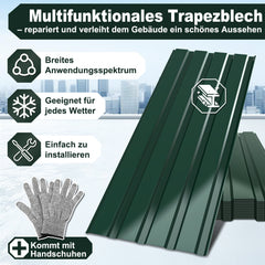 Lospitch Trapezblech Dachblech 129 × 46 cm für Gartenhaus