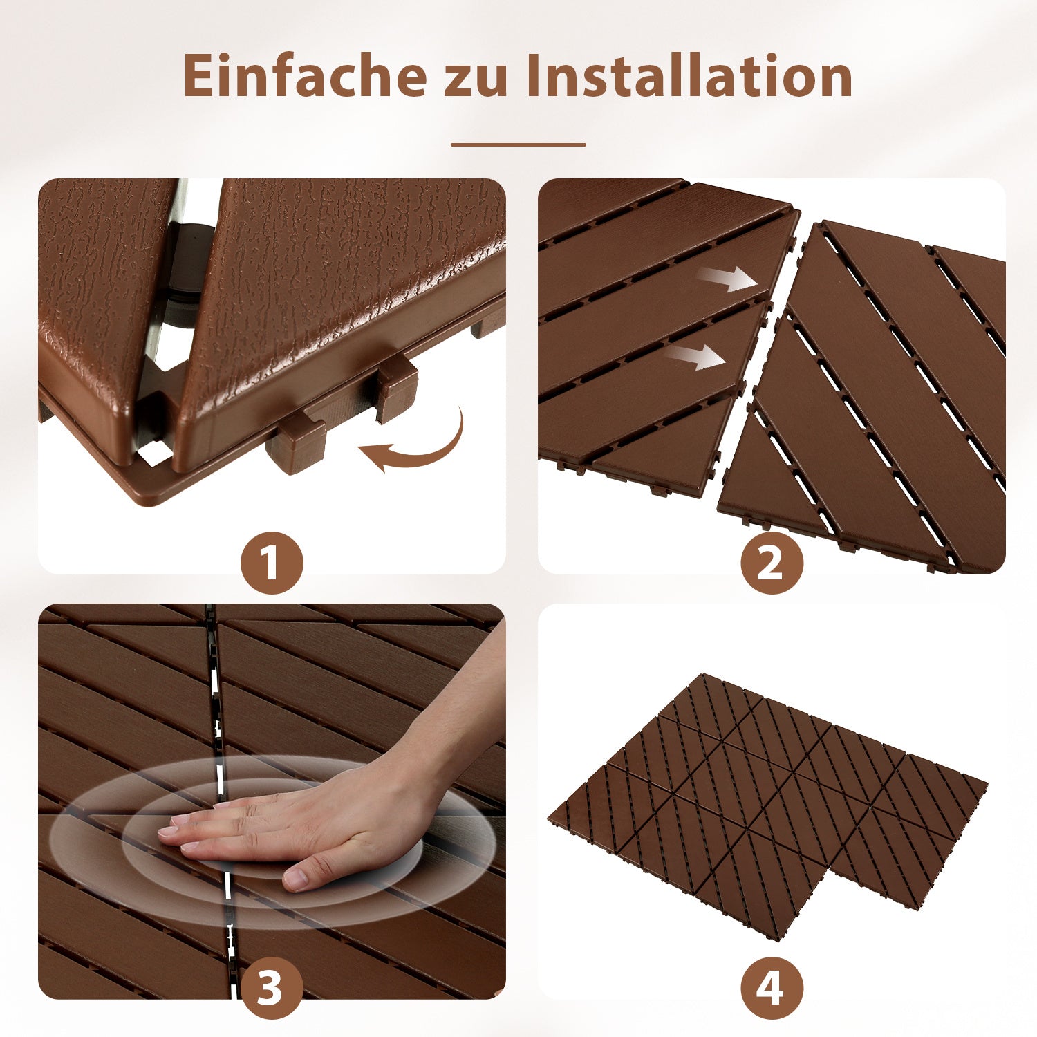 Lospitch PP Terrassenfliesen 30 x 30 cm