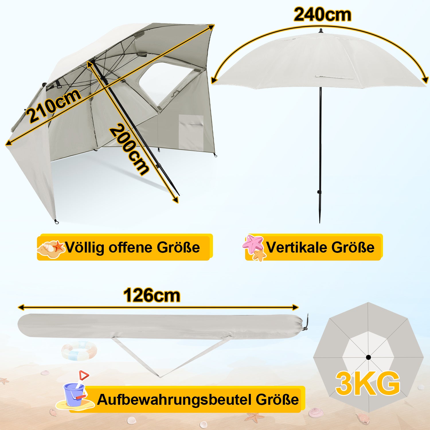 Lospitch Sonnenschirme eignen sich für Camping und Strände