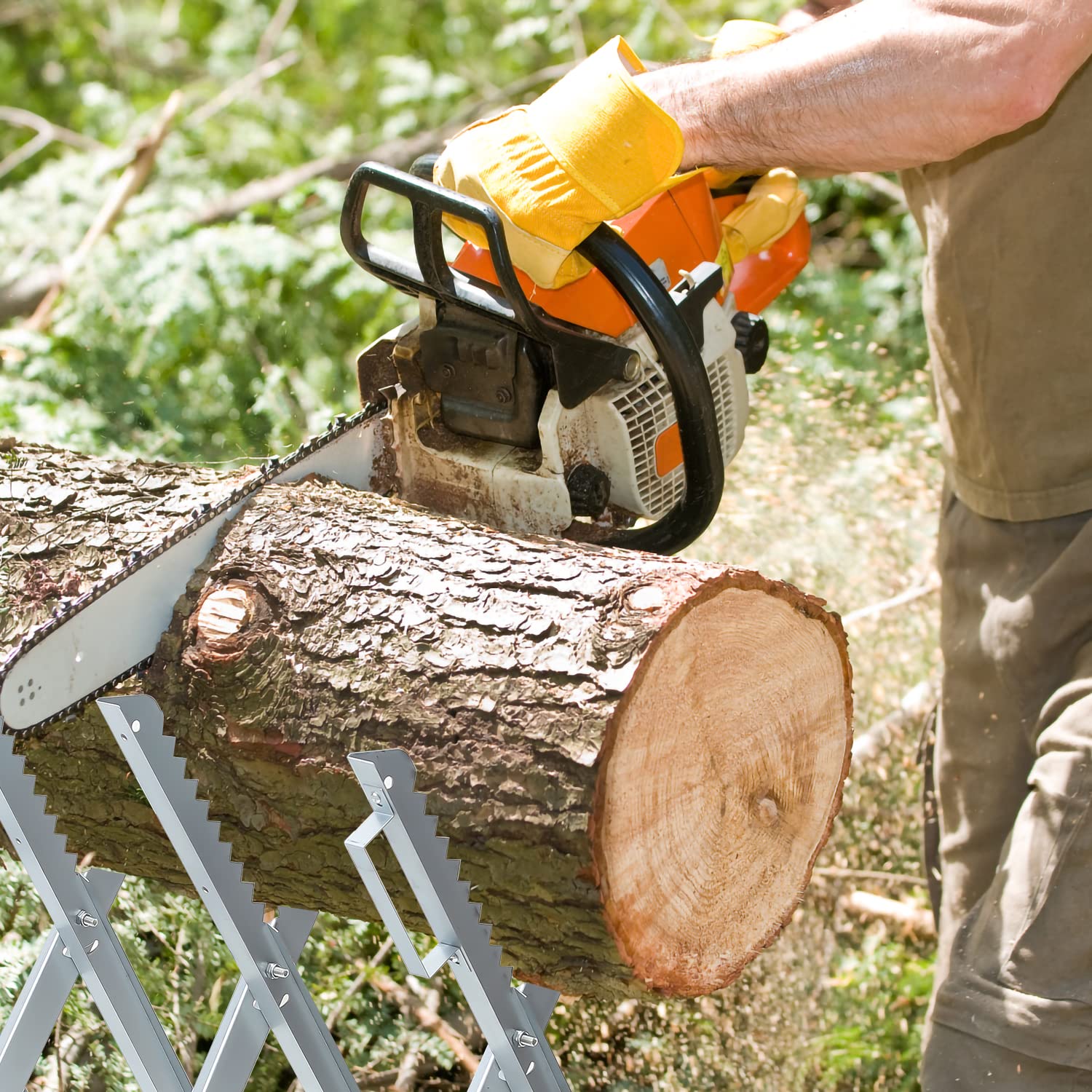 Lospitch Sägebock klappbar 81 x 80 x 80 cm bis 150 kg für Brennholz
