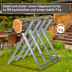 Lospitch Sägebock klappbar 81 x 80 x 80 cm bis 150 kg für Brennholz