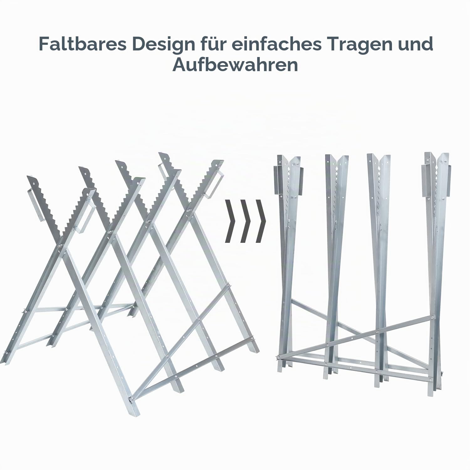 Lospitch Sägebock klappbar 81 x 80 x 80 cm bis 150 kg für Brennholz